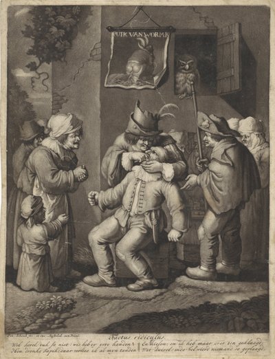 Pocit Tactus ridiculus (název na předmětu) Pět smyslů (název série) od Pieter Schenk (I)