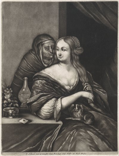 Mladá žena a dohazovač od Pieter Schenk (I)