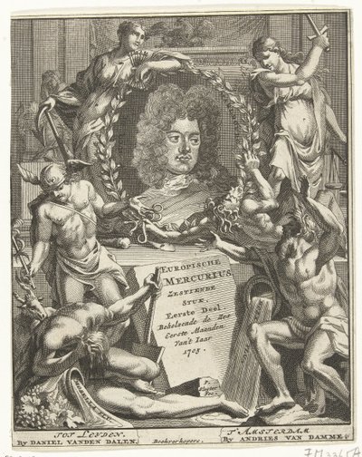 Titulní strana evropského Merkuru, 1705 od Pieter Sluyter