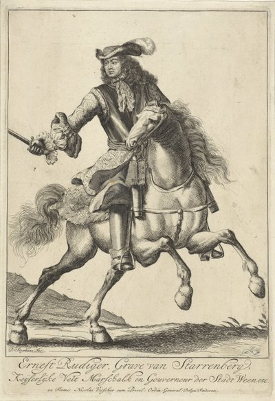 Jezdecký portrét Ernsta Rüdigera ze Starhembergu od Pieter Stevens (vermeld in 1689)