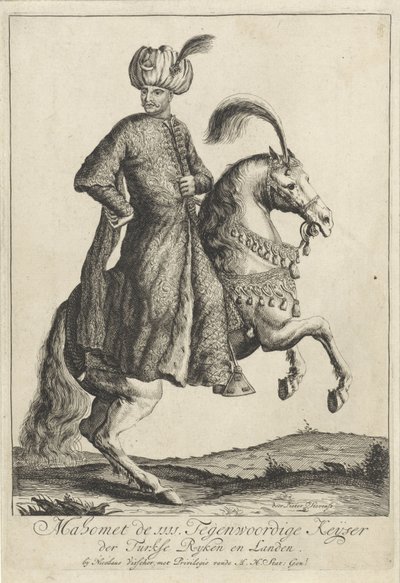 Jezdecký portrét Mehmeta IV., sultána Osmanské říše od Pieter Stevens (vermeld in 1689)