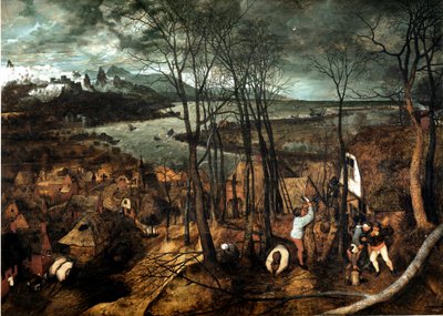 Zamračený den Obraz od Pietera Bruegela starověkého (nebo Pierra Bruegela nebo Pietera Bruegela nebo Brueghela od Pieter Bruegel the Elder