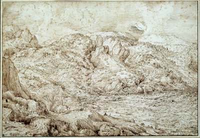 Krajina Alp. Kresba Pietera Brueghela Dita Starý muž (1525-1569) Ec. Podvod. od Pieter Bruegel the Elder