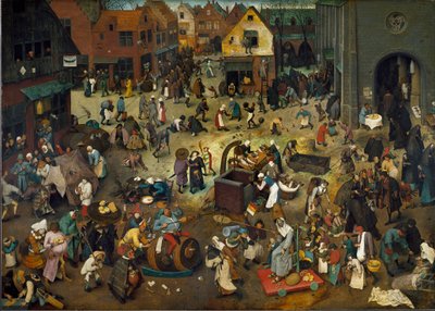 Boj o masopust (masopustní úterý) a Careme od Pieter The Elder Brueghel