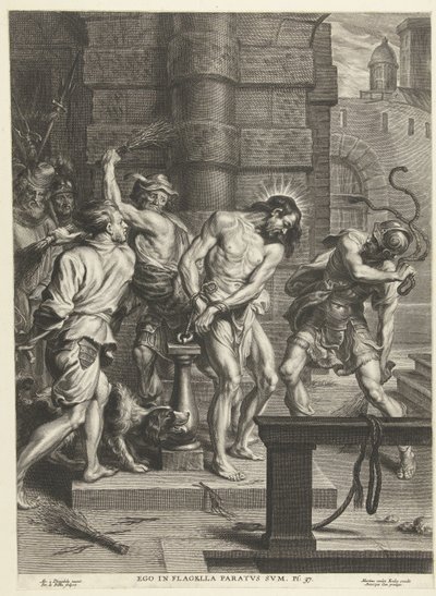 Bičování Krista vojáky Ego in flagella paratus sum (název na předmětu) od Pieter de Bailliu (I)