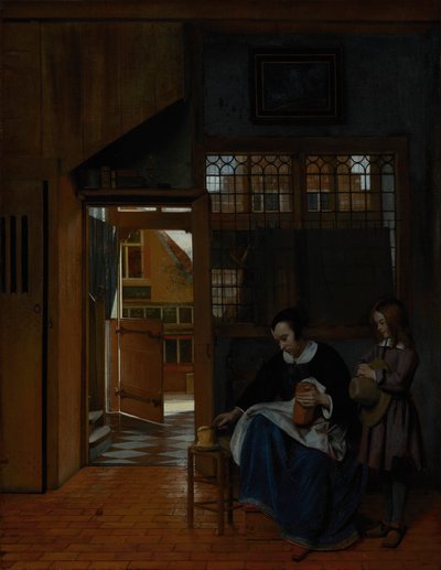 Žena připravující chléb a máslo pro chlapce, c.1660-3 od Pieter de Hooch