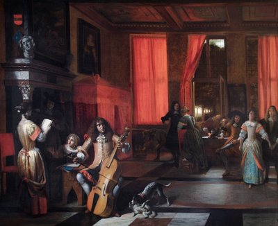 Musiikkijuhlat, n. 1675 (öljy kankaalle) od Pieter de Hooch