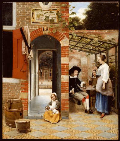 Nádvoří domu v Delftu, 1658 od Pieter de Hooch