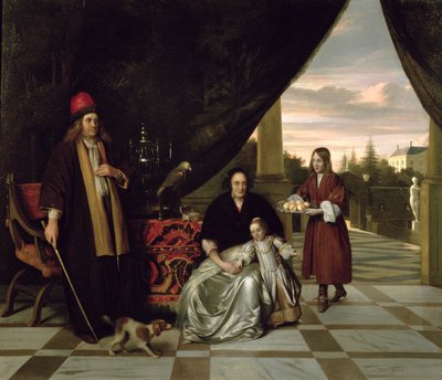 Rodinný portrét na terase, 1667 od Pieter de Hooch