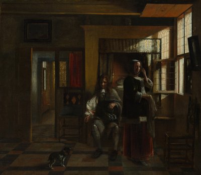 Interiér s mladým párem, pravděpodobně ca. 1662-65. od Pieter de Hooch