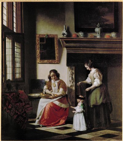 Učíme se chodit (olej na plátně) od Pieter de Hooch