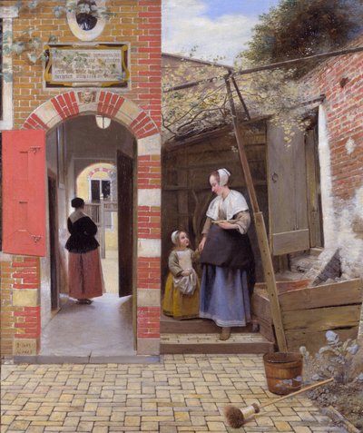 Nádvoří domu v Delftu od Pieter de Hooch