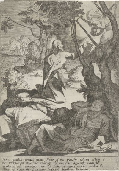 Kristus v hof van Getsemane Passie van Christus (název série) Passion and Resurrection (název série) od Pieter de Jode (I)