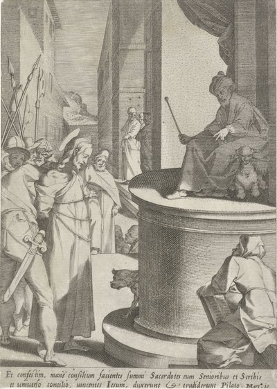 Kristus pro Piláta Passie van Christus (název série) Passion and Resurrection (název série) od Pieter de Jode (I)