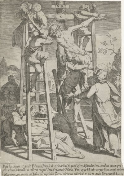 Kruisafneming Passie van Christus (název série) Passion and Resurrection (název série) od Pieter de Jode (I)