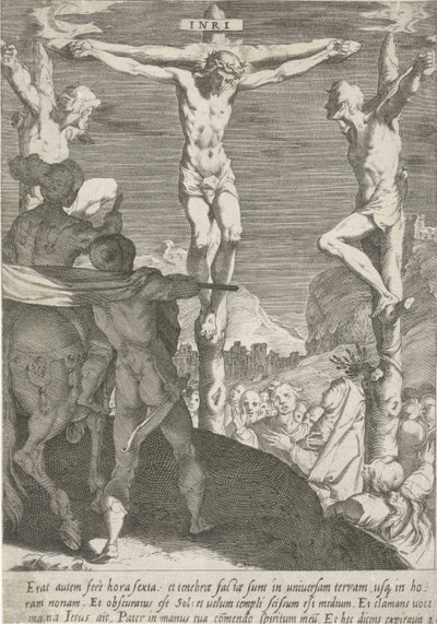 Kruisiging van Christus Passie van Christus (název série) Passion and Resurrection (název série) od Pieter de Jode (I)