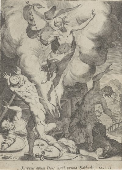 Stojící van Christus Passie van Christus (název série) Passion and Resurrection (název série) od Pieter de Jode (I)
