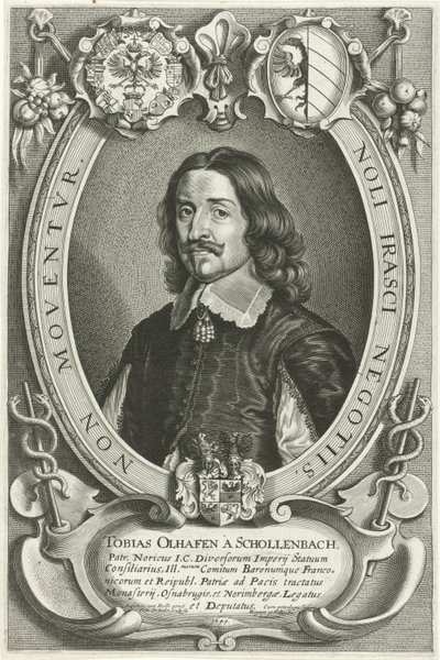Portrét Tobiase Oelhafena van Schöllenbacha Celeberrimi Legati (název série) od Pieter de Jode (II)