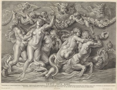 Venuše na moři Venvs Orta Mari (název na objektu) od Pieter de Jode (II)