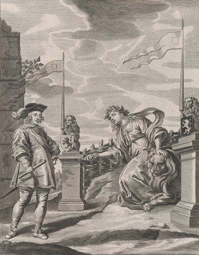 Deska 6: Ferdinand přebírá klíče od města Gent od Guillielma Becanuse ‚Se..., 1636. od Pieter de Jode II