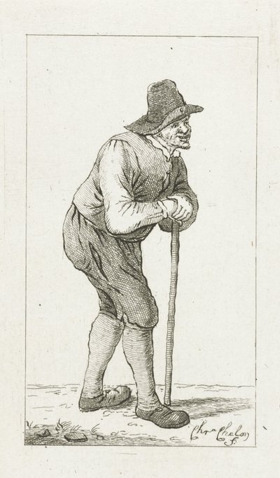 Muž se opíral o hůl od Pieter de Mare