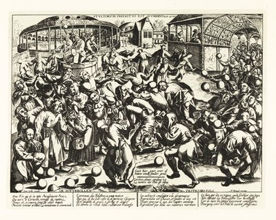 Festival bláznů, středověk. 1906 (litografie) od Pieter the Elder (after) Bruegel