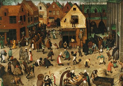 Boj mezi masopustem a půstem... (olej na dubovém dřevě) od Pieter the Elder Bruegel