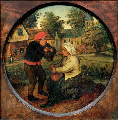 Neidentifikované přísloví (malba na dřevě) od Pieter the Younger Brueghel