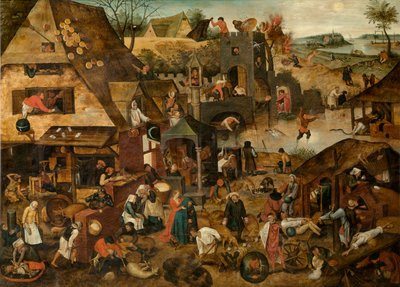 Přísloví (olej) od Pieter the Younger Brueghel