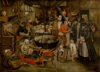 Návštěva u rolníků (olej) od Pieter the Younger Brueghel