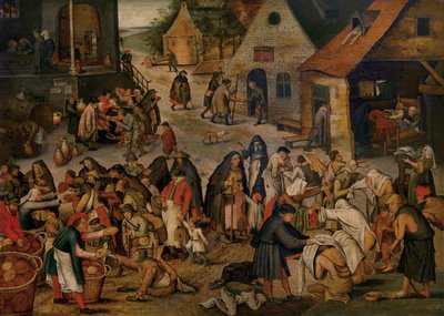 Works of Mercy (olej na panelu) od Pieter the Younger Brueghel