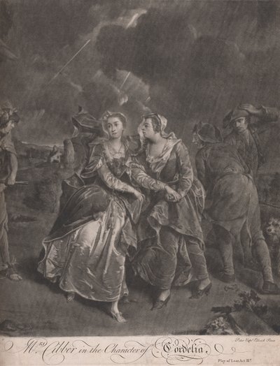 Paní Cibberová v postavě Cordelie ve hře krále Leara, dějství III od Pieter van Bleeck