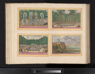 Kaart van het beleg van Barcelona, ​​​​1706 Plán města Barcelona a Chateau de Mont Juy s přístupy francouzské armády (...) (název na objektu) od Pieter van Call (II)