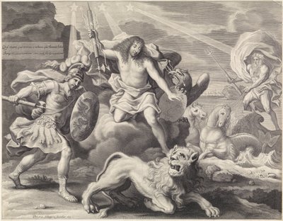 Propagační tisk s alegorickým zobrazením Ludvíka XIV. jako Jupitera, 1659 od Pieter van Schuppen