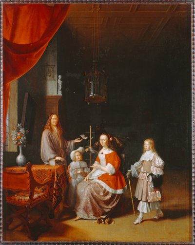 Frans Meerman, úředník města Leiden, a jeho rodina ... od Pieter van Slingelandt