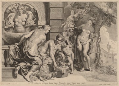 Erichthonius ve svém košíku od Pieter van Sompel after Sir Peter Paul Rubens