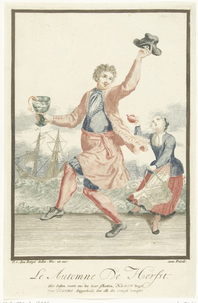 Tančící muž s rumpálem v ruce Le Automne / The Autumn (název na objektu) The Four Seasons (název série) od Pieter van den Berge