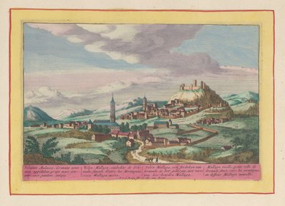 Pohled na místo Vélez-Málaga v Andalusii Vélez Mallaga, město Granade, v horách, nedaleko od moře, pod Mallaga (název na objektu) Theatrum Hispaniae (...) (název série) od Pieter van den Berge