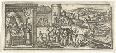 Uzdravení Kristova Biblické scény (název série) od Pieter van der Borcht (I)