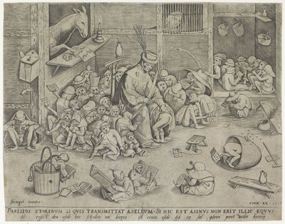 Osel ve škole od Pieter van der Heyden