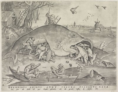Velké ryby jedí malé ryby od Pieter van der Heyden