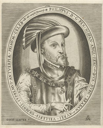 Portrét Filipa II., španělského krále Portréty panovníků (název série) od Pieter van der Heyden