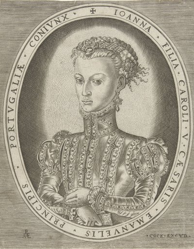 Portrét Johanny Habsburské Portréty panovníků (název série) od Pieter van der Heyden