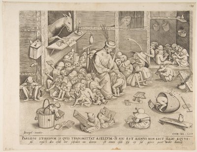Zadek ve škole, 1557. od Pieter van der Heyden
