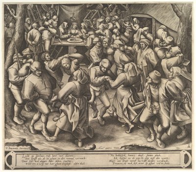 Selský svatební tanec, po roce 1570. od Pieter van der Heyden