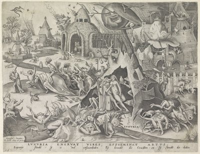 chtíč Luxuria (název na objektu) Sedm smrtelných hříchů (název série) od Pieter van der Heyden
