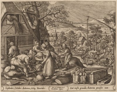 Podzim od Pieter van der Heyden after Hans Bol