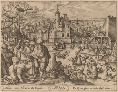 Zima od Pieter van der Heyden after Hans Bol