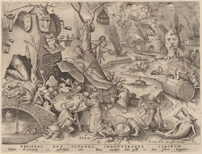 Žravost od Pieter van der Heyden after Pieter Bruegel the Elder