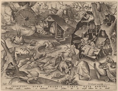 Lenochod od Pieter van der Heyden after Pieter Bruegel the Elder